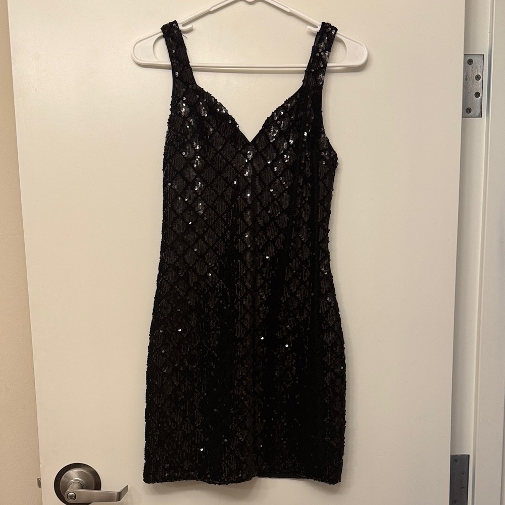 Express Black Sequin Dress